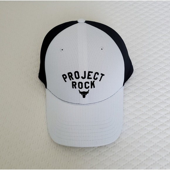 Under Armour Project Rock Trucker Snapback Hat White Black Size OSFM 1369815 100 - Picture 1 of 3